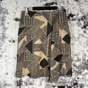 Lauren Ralph Lauren Black and Tan A-Line Skirt Y2K flowy size 10 knee length